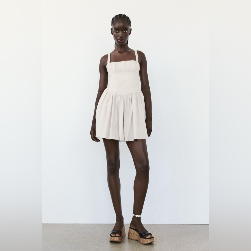 NEW WITH TAGS Zara Bone White Mini Dress